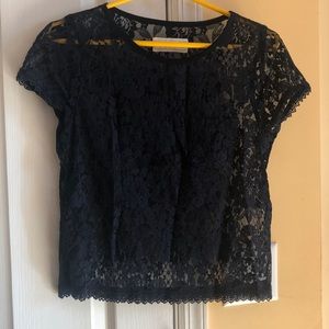 Blue lace top